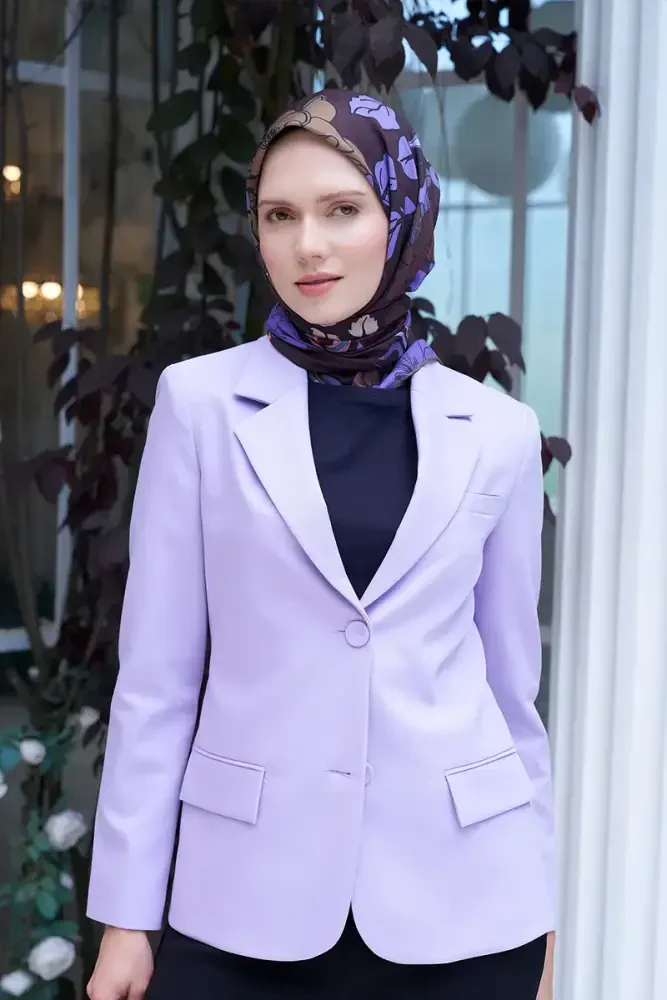 Aria Koleksiyonu Belle Desen Eşarp - Mürdüm - MADAME POLO