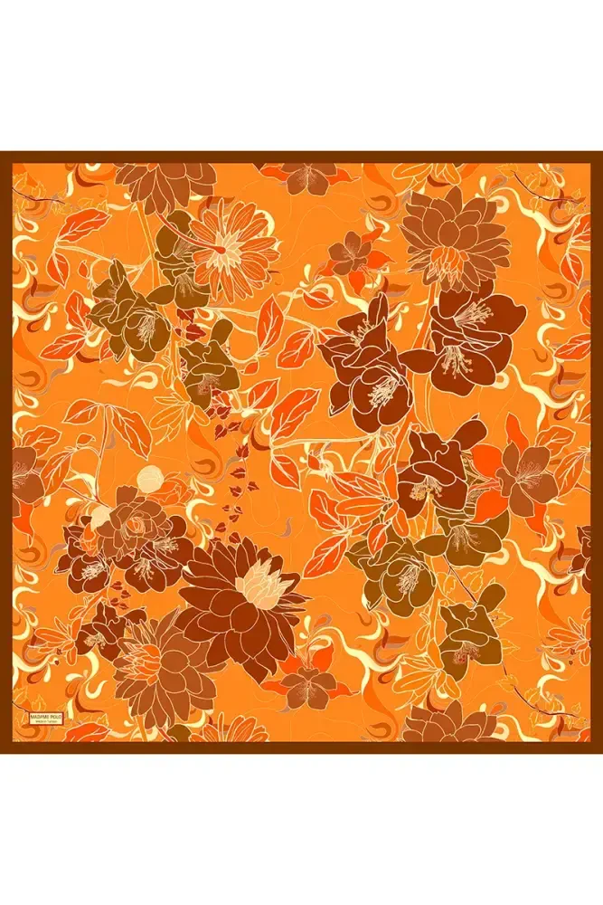 Aria Koleksiyonu Belle Desen Eşarp - Orange - 4