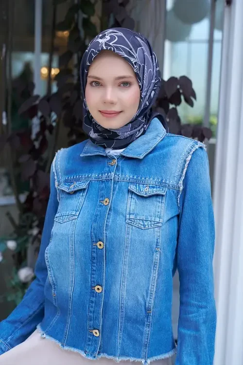 Aria Koleksiyonu Belle Desen Eşarp - Siyah 