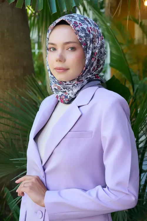 Aria Koleksiyonu Clarry Desen Eşarp - Gri 