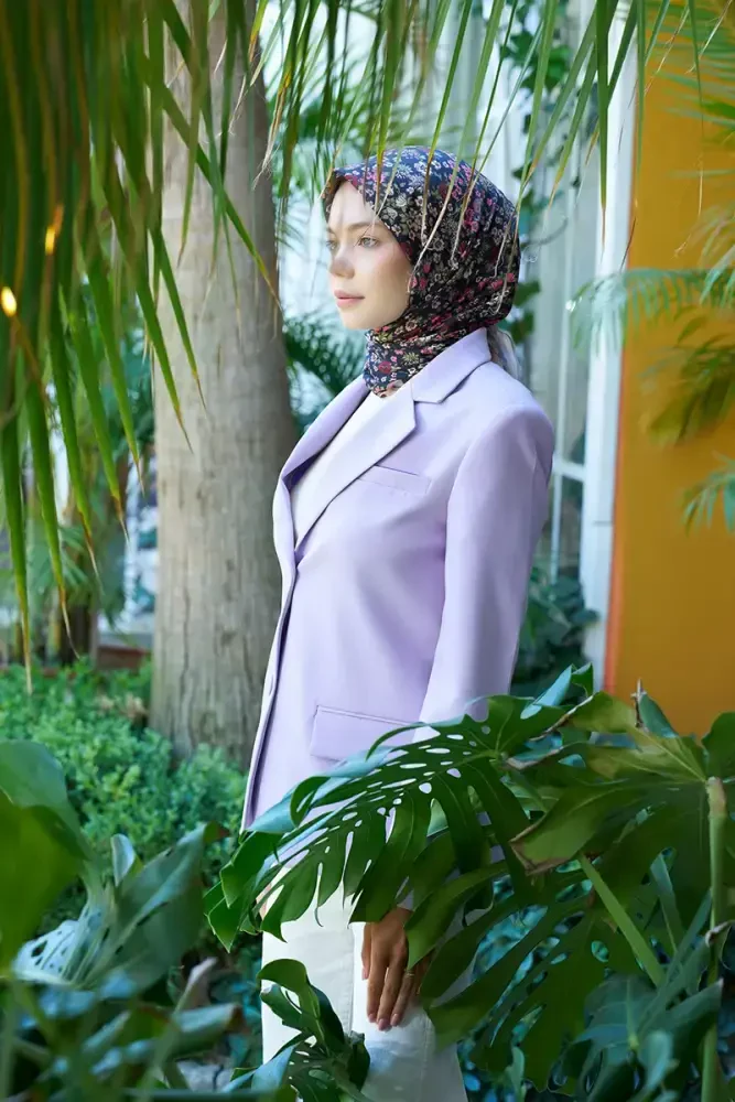 Aria Koleksiyonu Clarry Desen Eşarp - Siyah/Bej - MADAME POLO