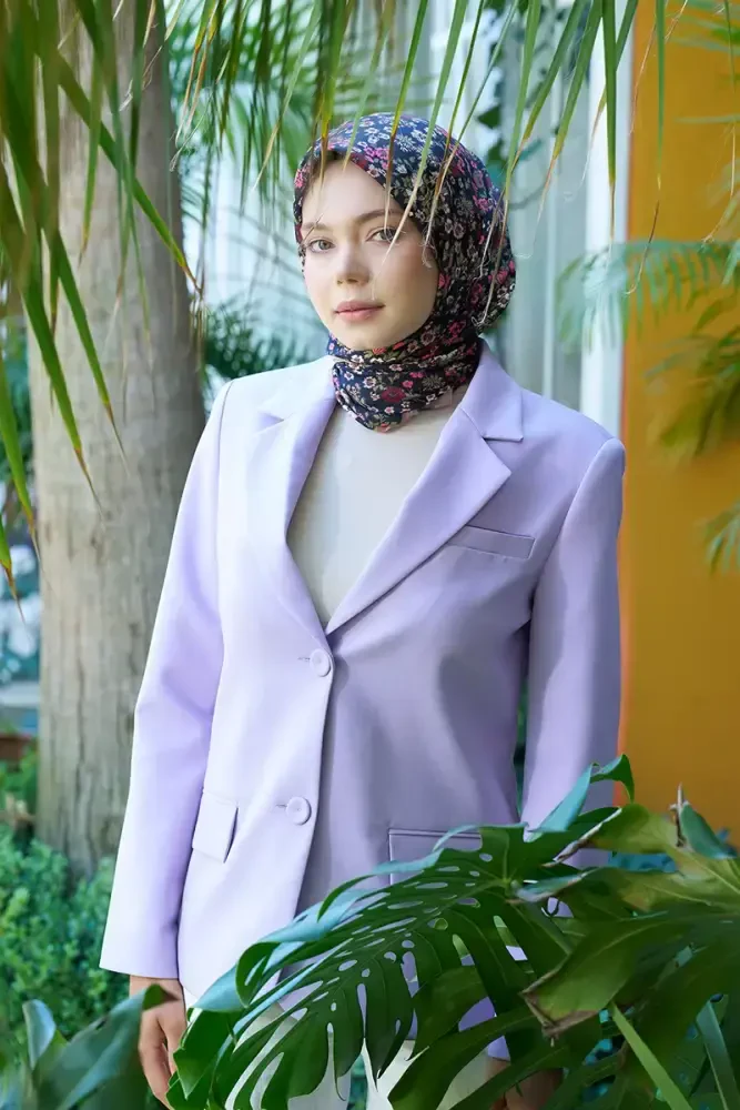 Aria Koleksiyonu Clarry Desen Eşarp - Siyah/Bej - MADAME POLO