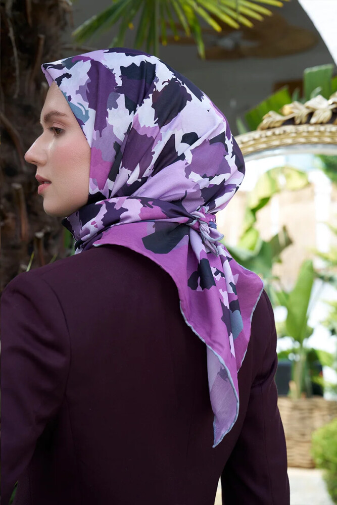 Aria Koleksiyonu Dalia Desen Eşarp - Leylak - MADAME POLO