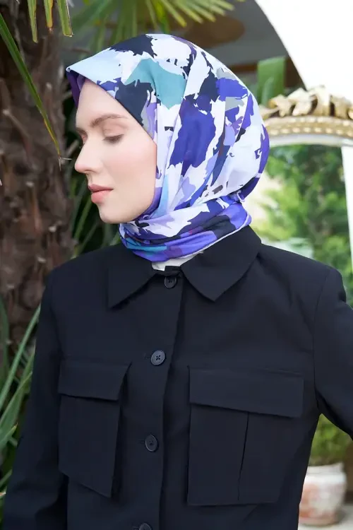 Aria Koleksiyonu Dalia Desen Eşarp - Mor 