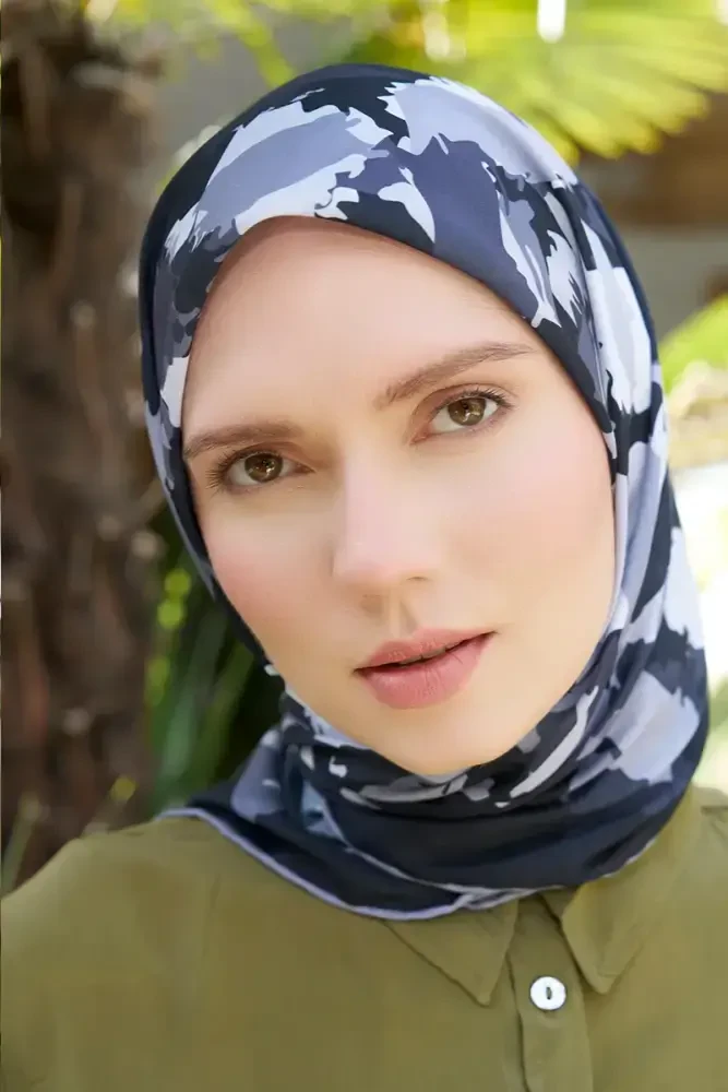 Aria Koleksiyonu Dalia Desen Eşarp - Siyah - MADAME POLO