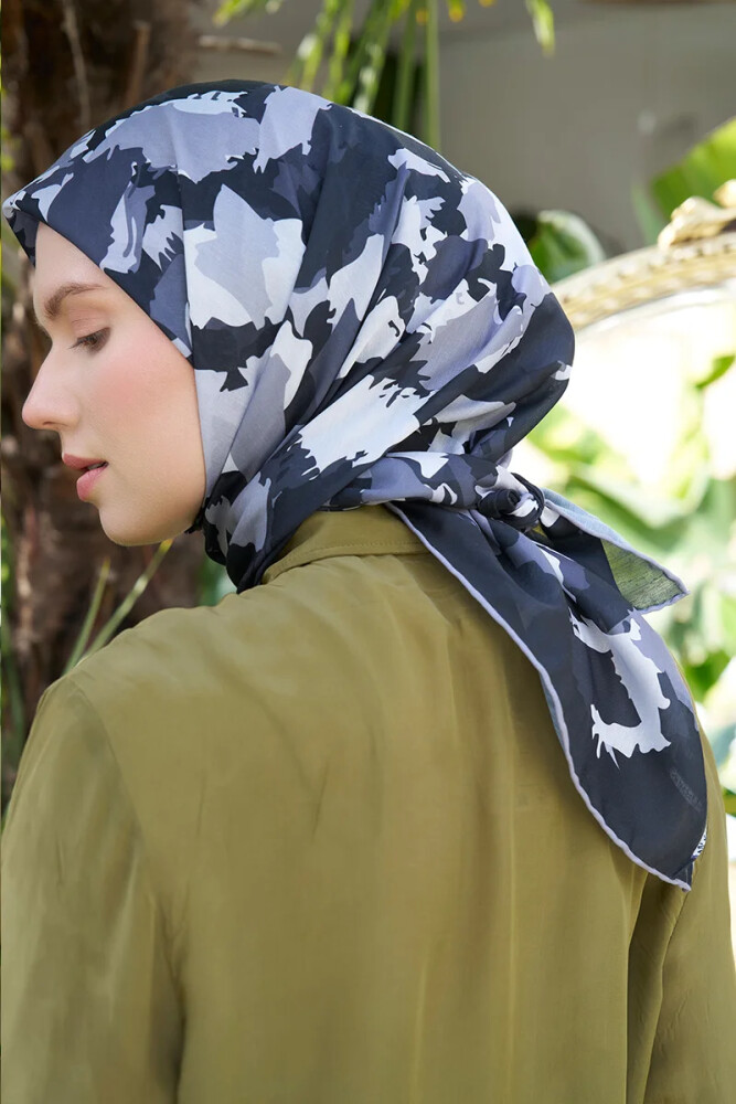 Aria Koleksiyonu Dalia Desen Eşarp - Siyah - MADAME POLO