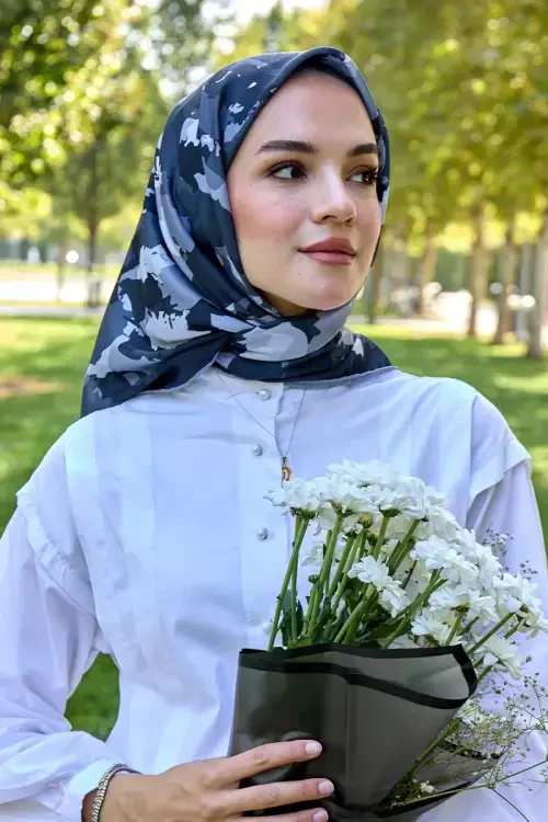 Aria Koleksiyonu Dalia Desen Eşarp - Siyah 
