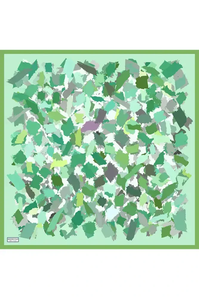 Aria Koleksiyonu Dalia Desen Eşarp - Yeşil - 4