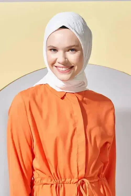 Bambu Kraş Eşarp - Beyaz 