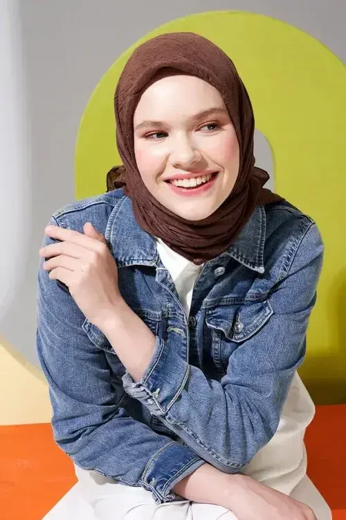 Bambu Kraş Eşarp - Brownie - 1