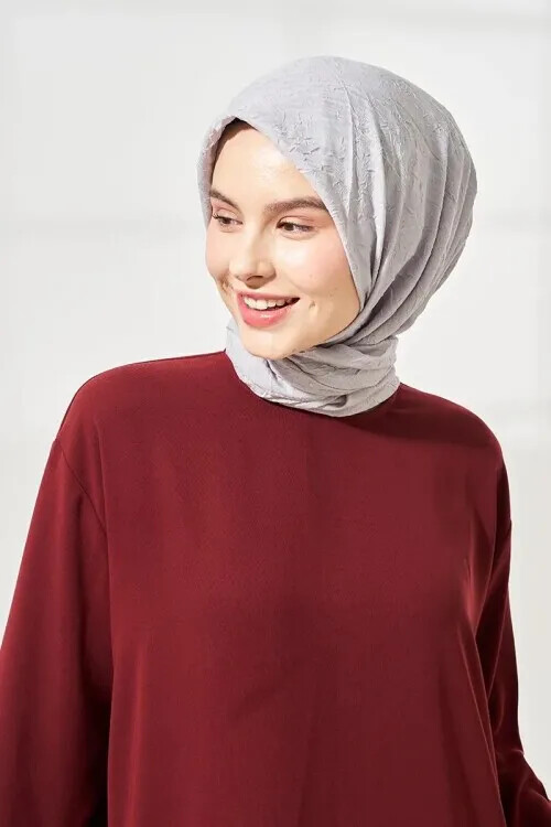 Bambu Kraş Eşarp - Gri - MADAME POLO