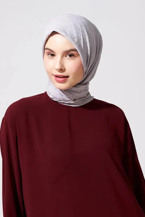 Bambu Kraş Eşarp - Gri - MADAME POLO