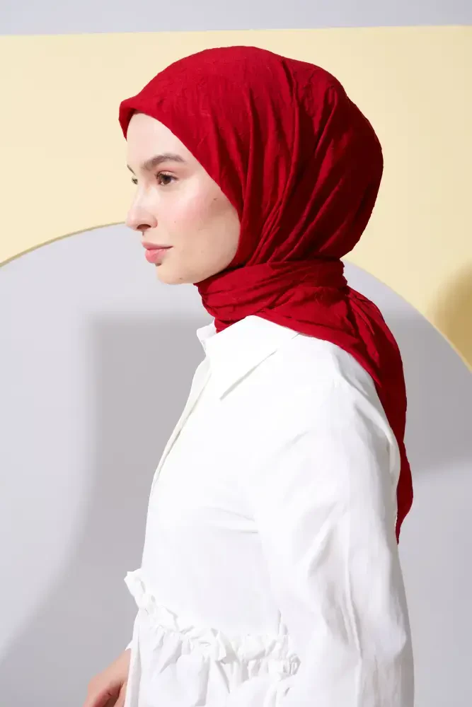 Bambu Kraş Eşarp - Kırmızı - MADAME POLO