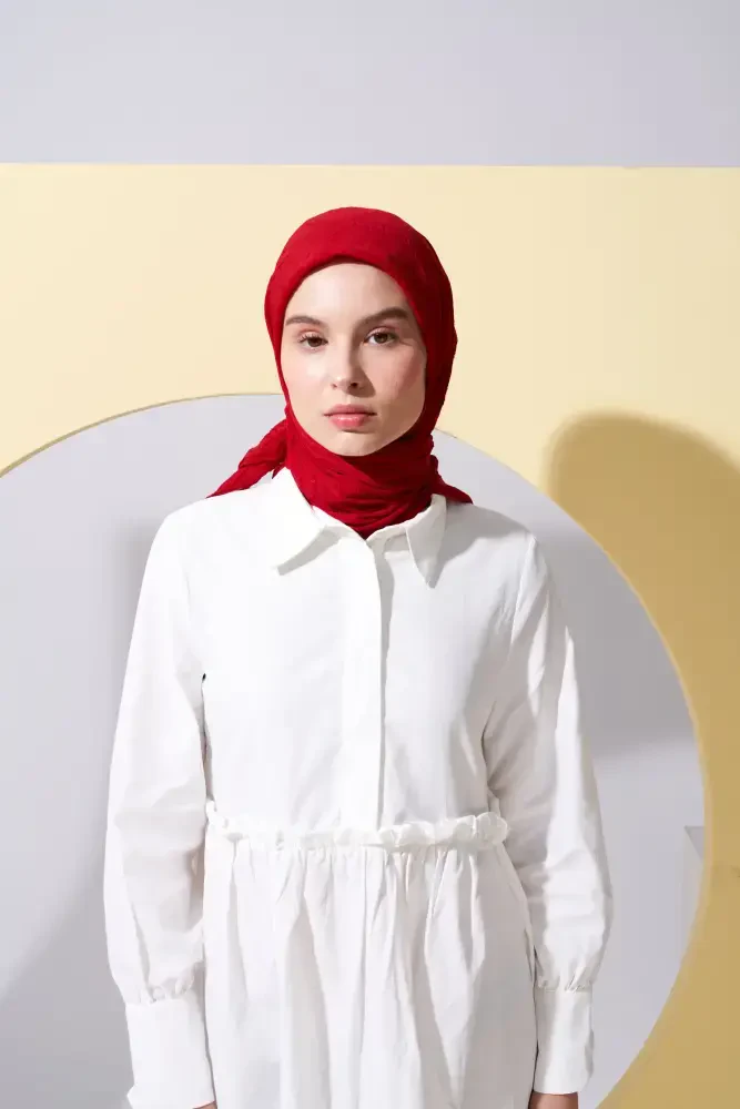 Bambu Kraş Eşarp - Kırmızı - MADAME POLO