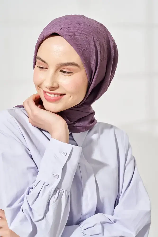 Bambu Kraş Eşarp - Mor - MADAME POLO