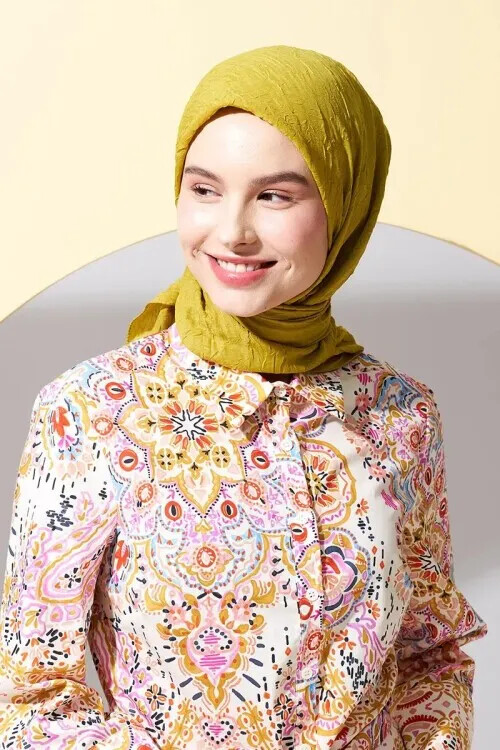 Bambu Kraş Eşarp - Olive - MADAME POLO