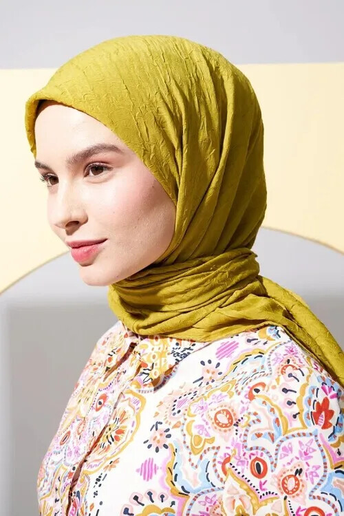 Bambu Kraş Eşarp - Olive - MADAME POLO