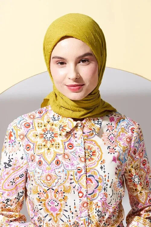 Bambu Kraş Eşarp - Olive - MADAME POLO