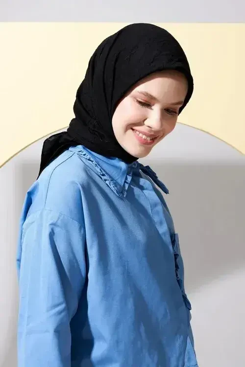 Bambu Kraş Eşarp - Siyah - 1