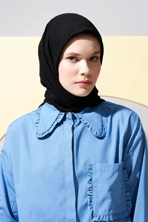 Bambu Kraş Eşarp - Siyah - MADAME POLO