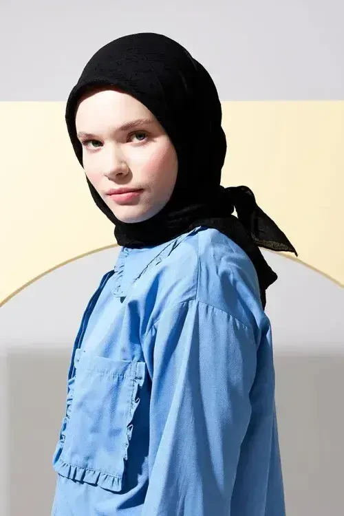 Bambu Kraş Eşarp - Siyah - MADAME POLO