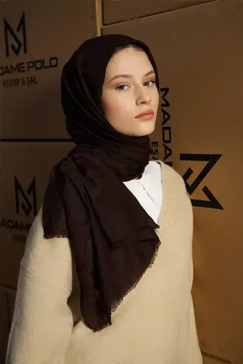 Bambu Kraş Şal - Acı Kahve 