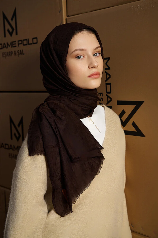 Bambu Kraş Şal - Acı Kahve - MADAME POLO