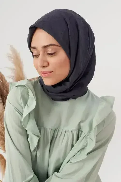 Bambu Kraş Şal - Antrasit - MADAME POLO