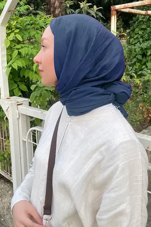 Bambu Kraş Şal - Azur Mavisi 