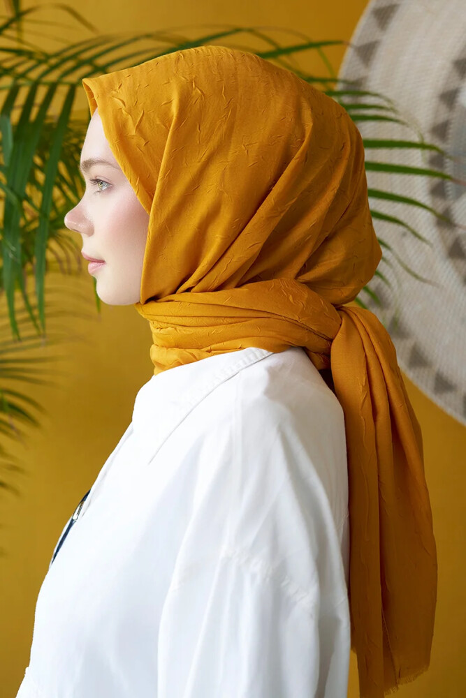 Bambu Kraş Şal - Bal Kabağı - MADAME POLO