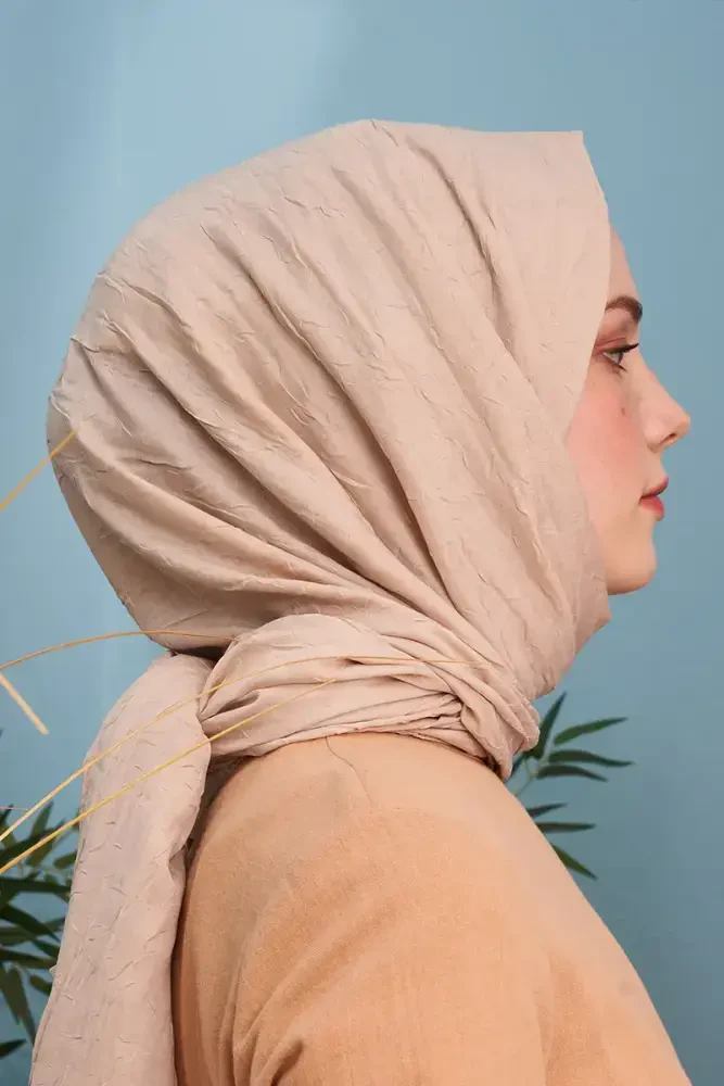 Bambu Kraş Şal - Bej - MADAME POLO