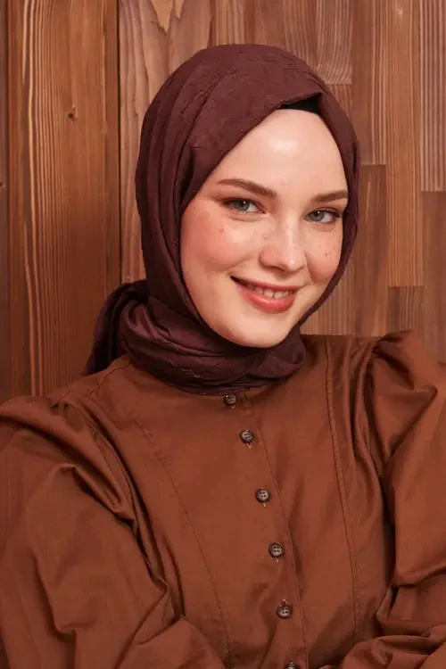 Bambu Kraş Şal - Çikolata 