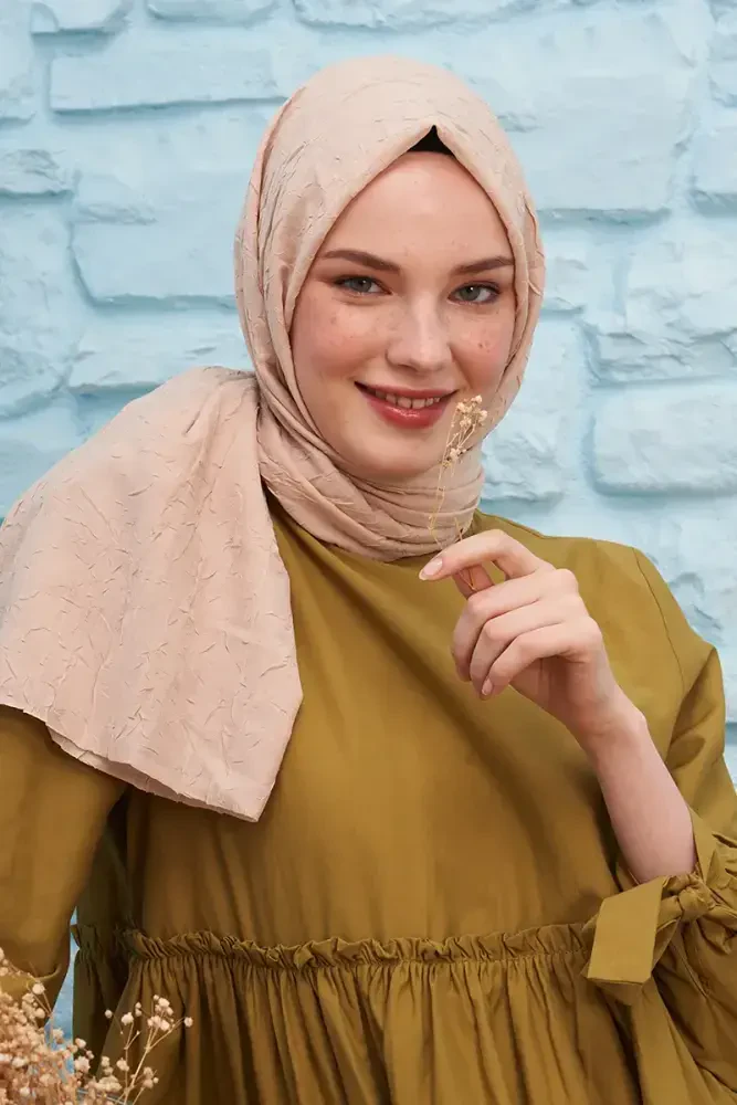 Bambu Kraş Şal - Fildişi - MADAME POLO