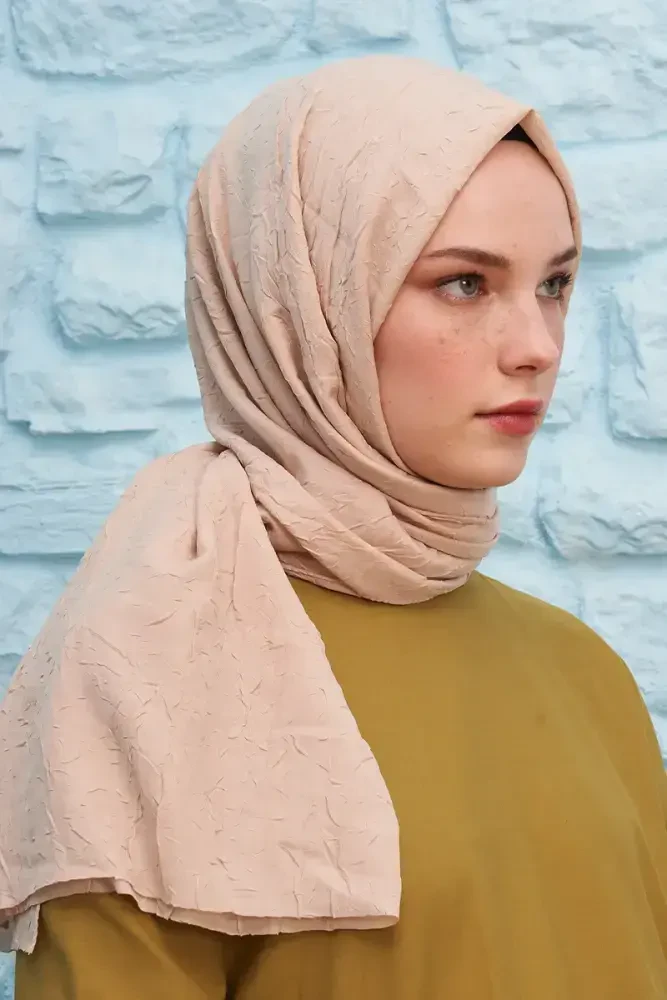 Bambu Kraş Şal - Fildişi - MADAME POLO