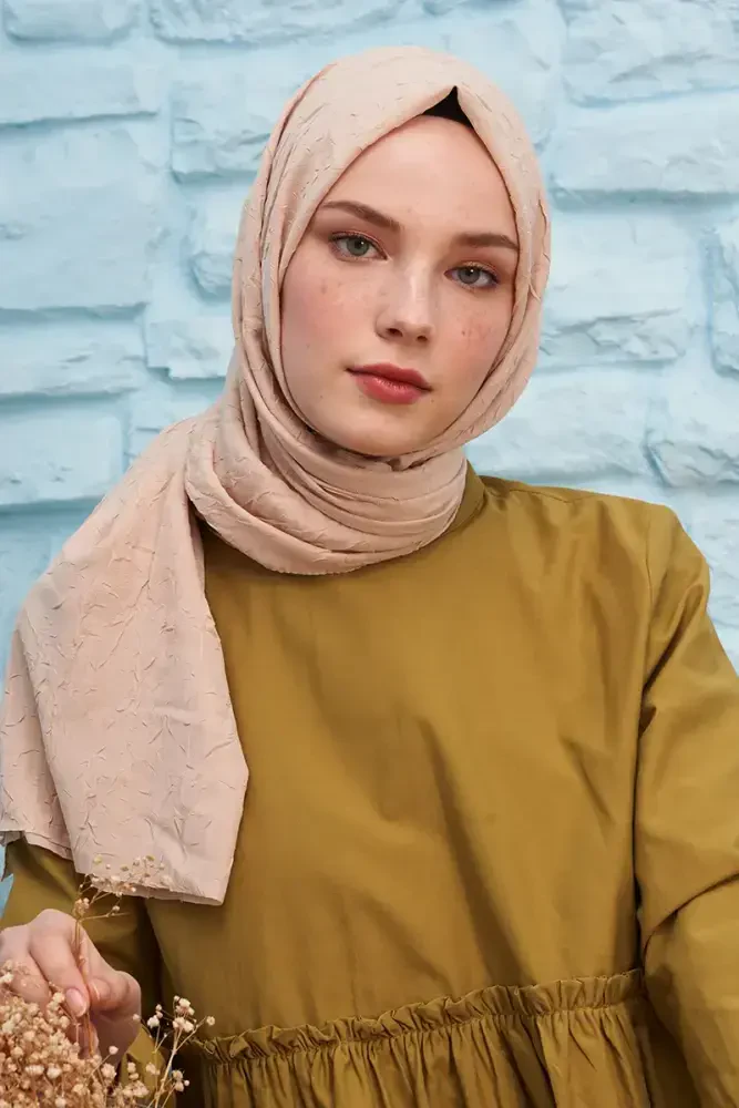 Bambu Kraş Şal - Fildişi - MADAME POLO