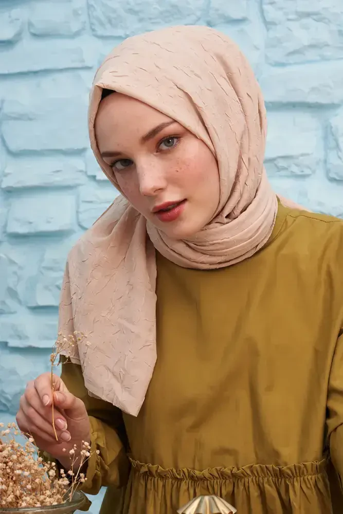 Bambu Kraş Şal - Fildişi - 4