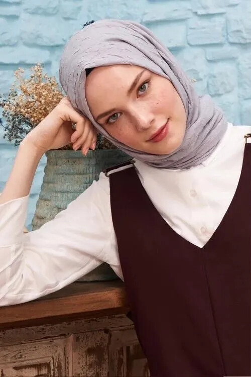 Kübra Koç Bambu Kraş Şal - Gri - 2