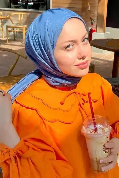 Elif Peker Bambu Kraş Şal - İndigo - MADAME POLO