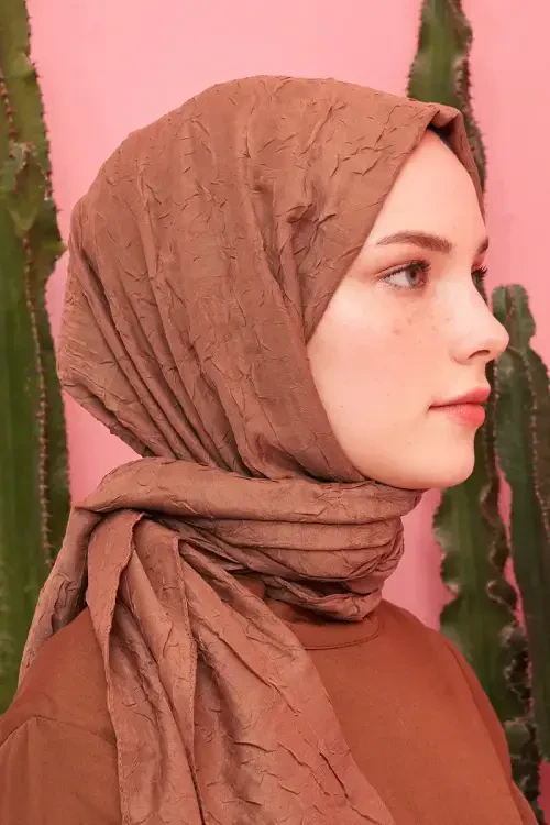 Bambu Kraş Şal - Karamel 