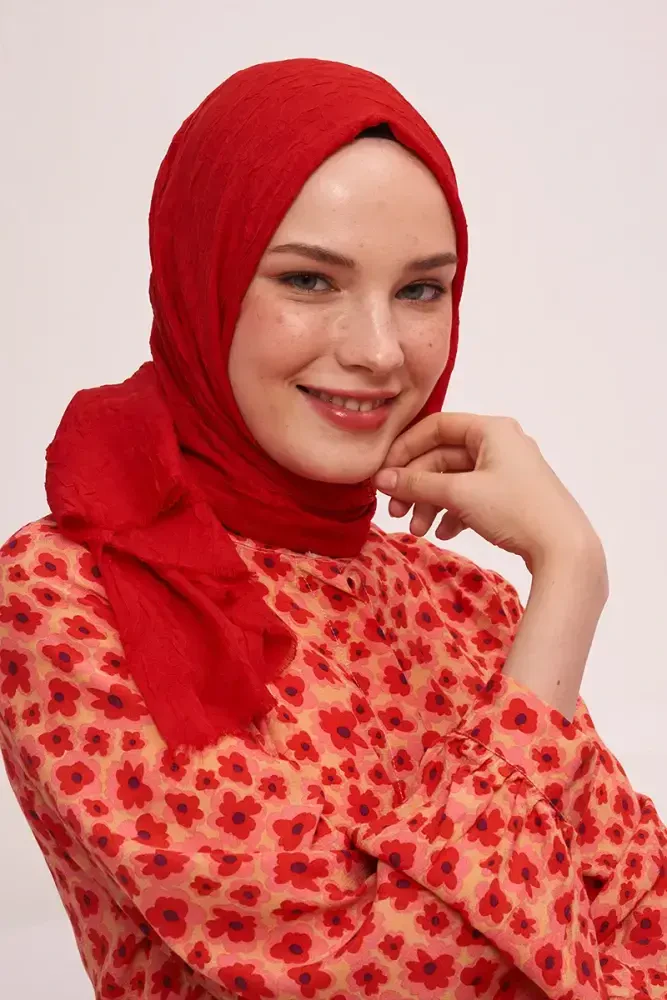 Bambu Kraş Şal - Kırmızı - MADAME POLO