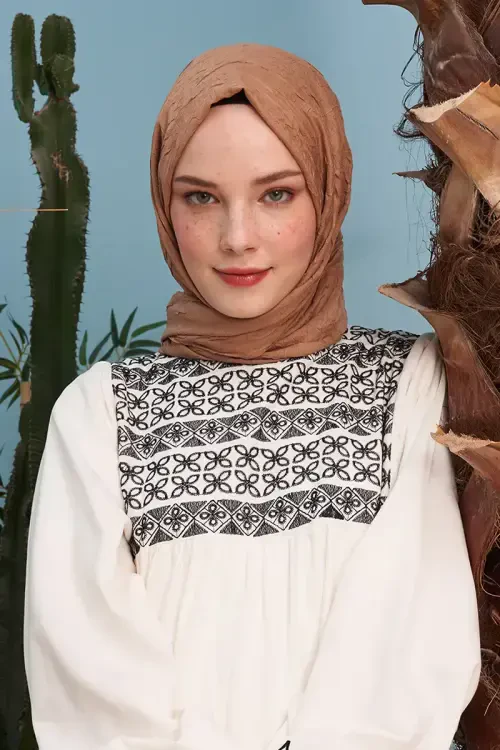 Bambu Kraş Şal - Latte 