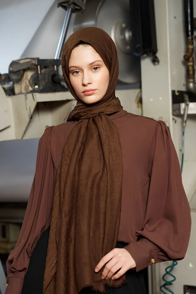 Bambu Kraş Şal - Kakao - MADAME POLO