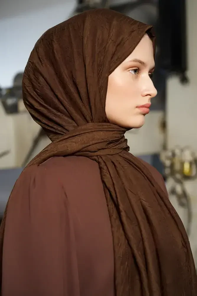 Bambu Kraş Şal - Kakao - MADAME POLO