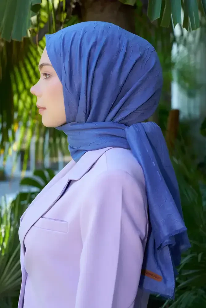 Bambu Kraş Şal - Morcivert - MADAME POLO