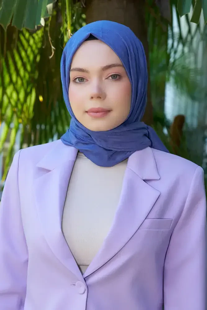 Bambu Kraş Şal - Morcivert - MADAME POLO