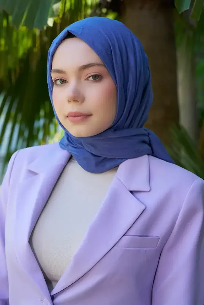 Bambu Kraş Şal - Morcivert - MADAME POLO