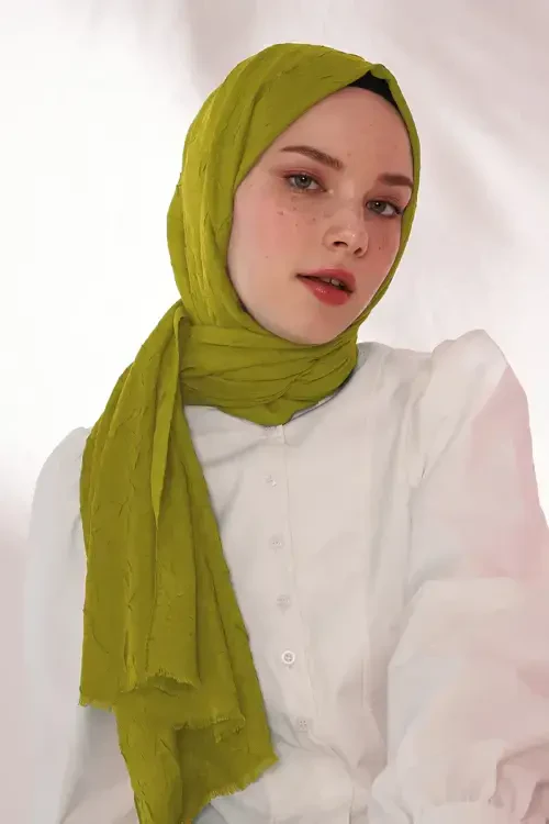 Bambu Kraş Şal - Olive 
