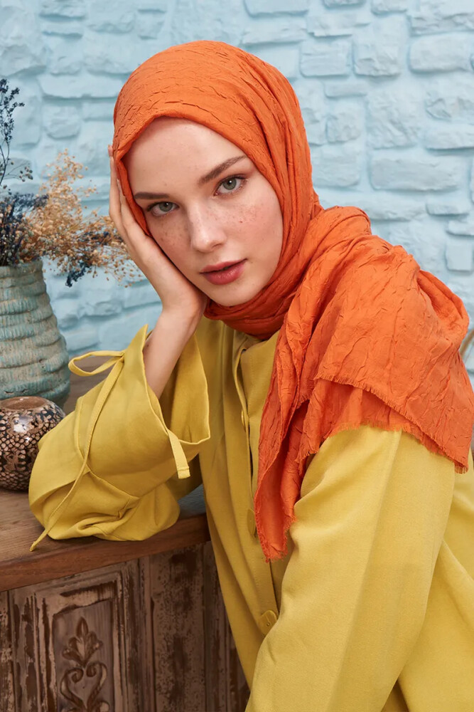 Bambu Kraş Şal - Orange - 2