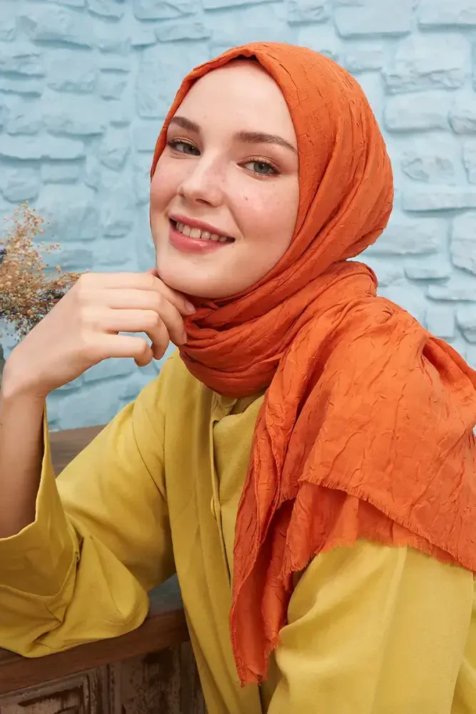 Bambu Kraş Şal - Orange - 4