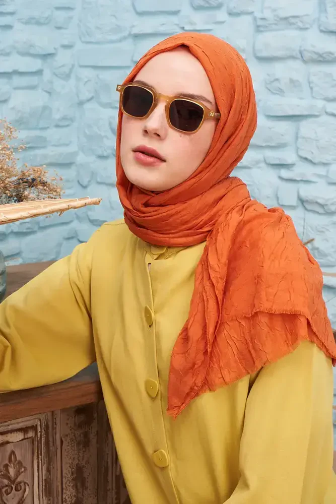 Bambu Kraş Şal - Orange - 1